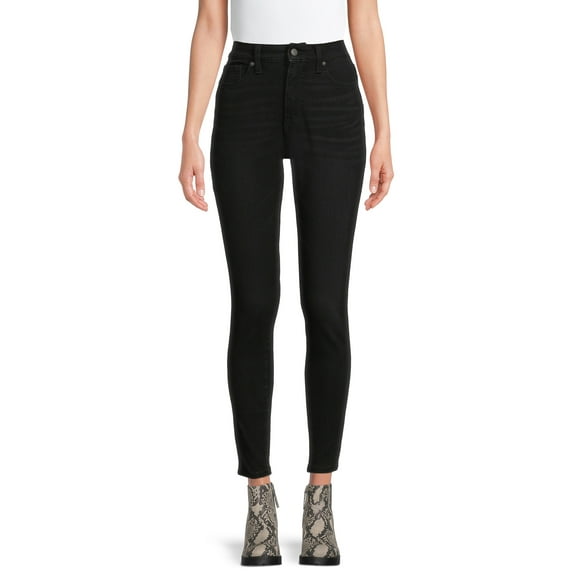Time and Tru Women's High Rise Curvy Skinny Jeans, Available in Regular and Short Inseams, Sizes 0-22