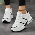 thumbnail image 3 of Mepaouo Women's Chunky Platform Sneakers Air Cushion Casual Dad Shoes Lace up Mesh Tennis Walking Shoes, 3 of 8