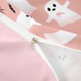 thumbnail image 4 of Homewish Happy Halloween Ghost Duvet Cover Queen,Silhouette Bat Web Print Queen Bedding,Light Pink Black,Pink Reversible,3-Piece,1 Duvet Cover and 2 Pillowcases, 4 of 6