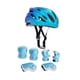 thumbnail image 2 of Casco de bicicleta para niños Casco de patinaje Cómodo con muñequeras y rodilleras Morado azul, 2 of 9