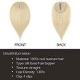 thumbnail image 2 of Postizos para el cabello para mujeres, tupé de corona, 100 % cabello humano, con clip, base de seda, postizos, raya en el medio con protección contra la caída del cabello, extensiones de cabello blan, 2 of 5