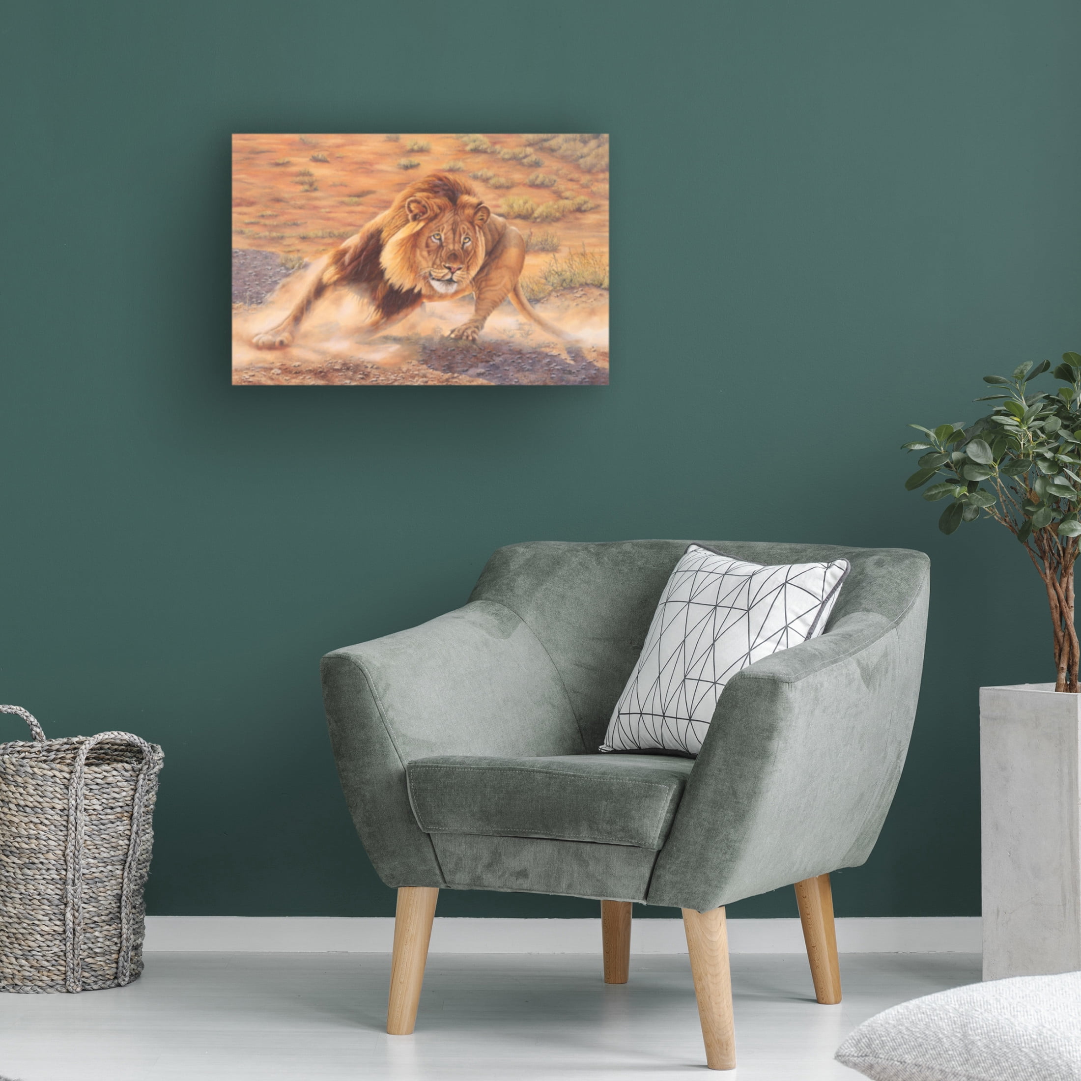 Canvas Wall Art - Delene Lambert 'King of the Jungle' Wall Art for Living Room, Bedroom, or Office Décor by Trademark Fine Art - 24 x 16 Inches