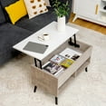 thumbnail image 2 of Costway Table Basse Relevable de 31,5 Pouces Table Moderne avec Compartiment Caché et Pieds en Bois pour la Maison, 2 of 10