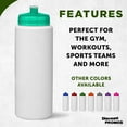 thumbnail image 2 of HDPE Plastic Leak-Free Bottles 32 oz. Set of 10, Bulk Pack - BPA Free, Great for Gym, Camping, Backpacking, School - Trans Aqua, 2 of 5