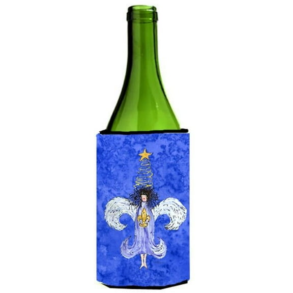 Christmas Angel Fleur De Lis Wine bottle sleeve Hugger - 24 oz.
