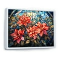 thumbnail image 2 of Designart "Stained Glass Poinsettia Beauty II" Floral Floater Framed Canvas Art Print, 2 of 7