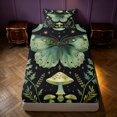 thumbnail image 4 of Homewish Moon Phase Butterfly Twin Sheets, Botanical Daisy Mushroom Bedding, Green Black, 3-Piece, 1 Flat Sheet, 1 Fitted Sheet and 1 Pillowcase, 4 of 6