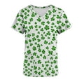 thumbnail image 5 of Craaazy Women's St Patricks Day Short Sleeve Shirts Casual V-neck Pockets Tops Gifts, 5 of 6