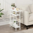 thumbnail image 2 of Narrow Side Table, Skinny Side Table for Couch, 3-Tier Small End Table for Small Spaces, Bed Side Tables with Storage, 25.2" Tall Slim Nightstand Bedside table for Living Room, Bedroom, White, 2 of 14