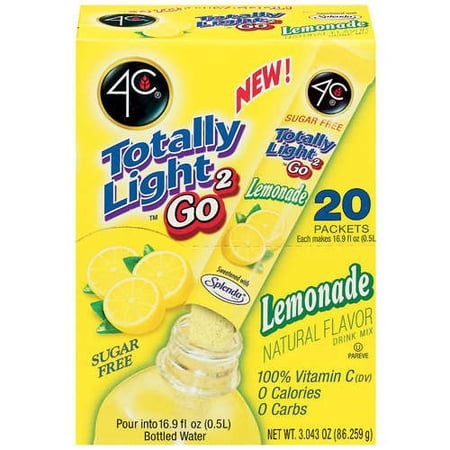 (2 pack) (40 Packets) 4C Totally Light 2Go Drink Mix, Lemonade