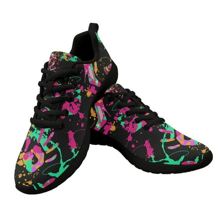 

2022 Fashion Shoes Women Outdoor Breathable Mesh Sneakers Paint Splatter Pattern Casual Running Men Cool Lightwight Sneakers