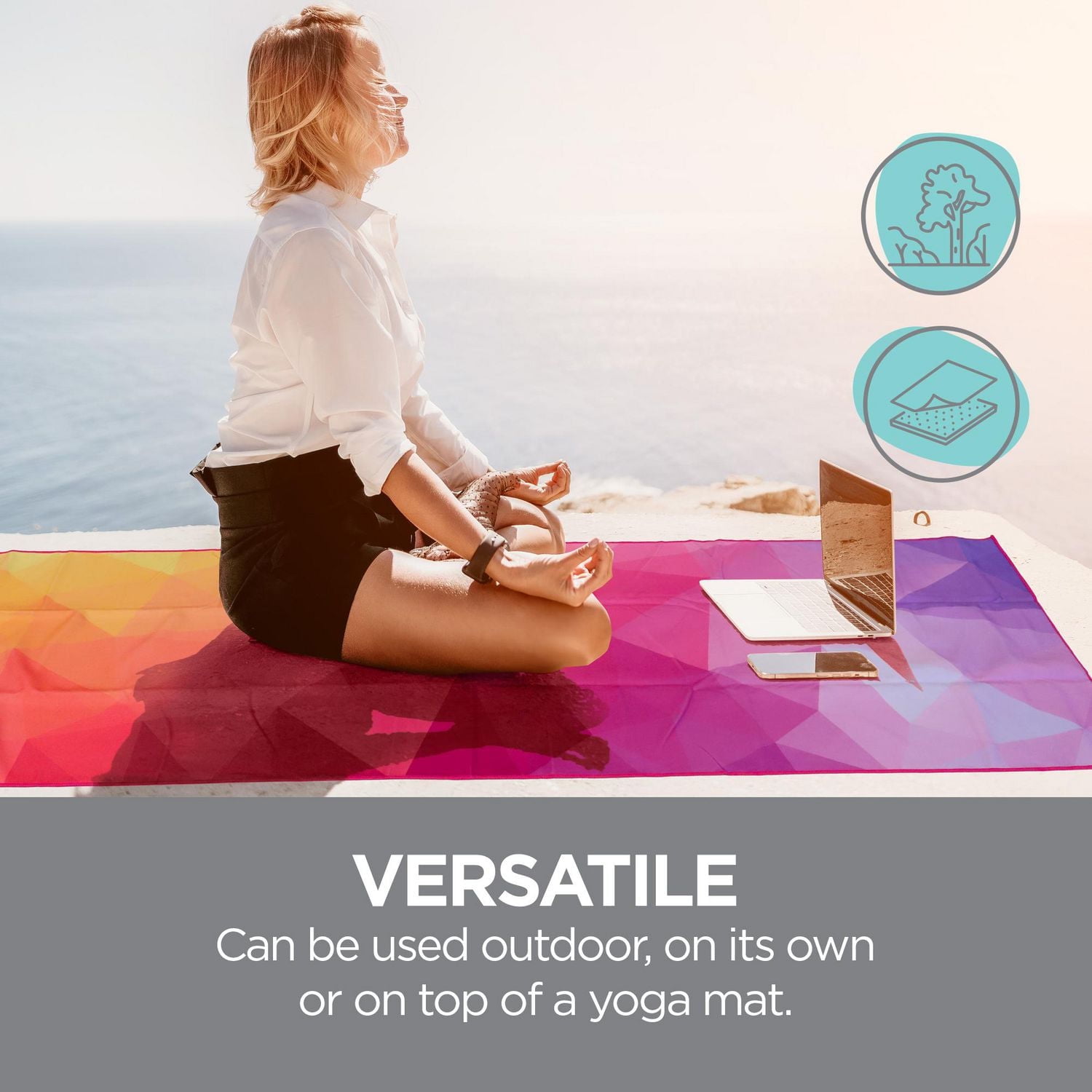 Printed Hot Yoga and Gym Towel -Serenity