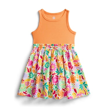 Wonder Nation Toddler Girls Printed Tank Dress, Sizes 12M-5T