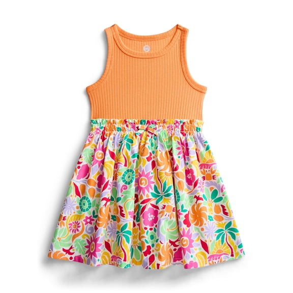Wonder Nation Toddler Girls Printed Tank Dress, Sizes 12M-5T