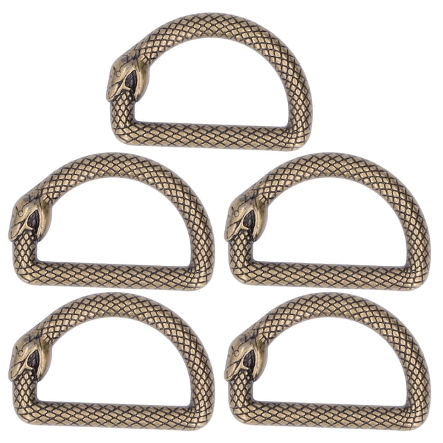 5 anillas en D de aleación de zinc, resistentes, duraderas, multifuncionales, de amplia aplicación, para bolsos, mochilas y cinturones, color bronce.