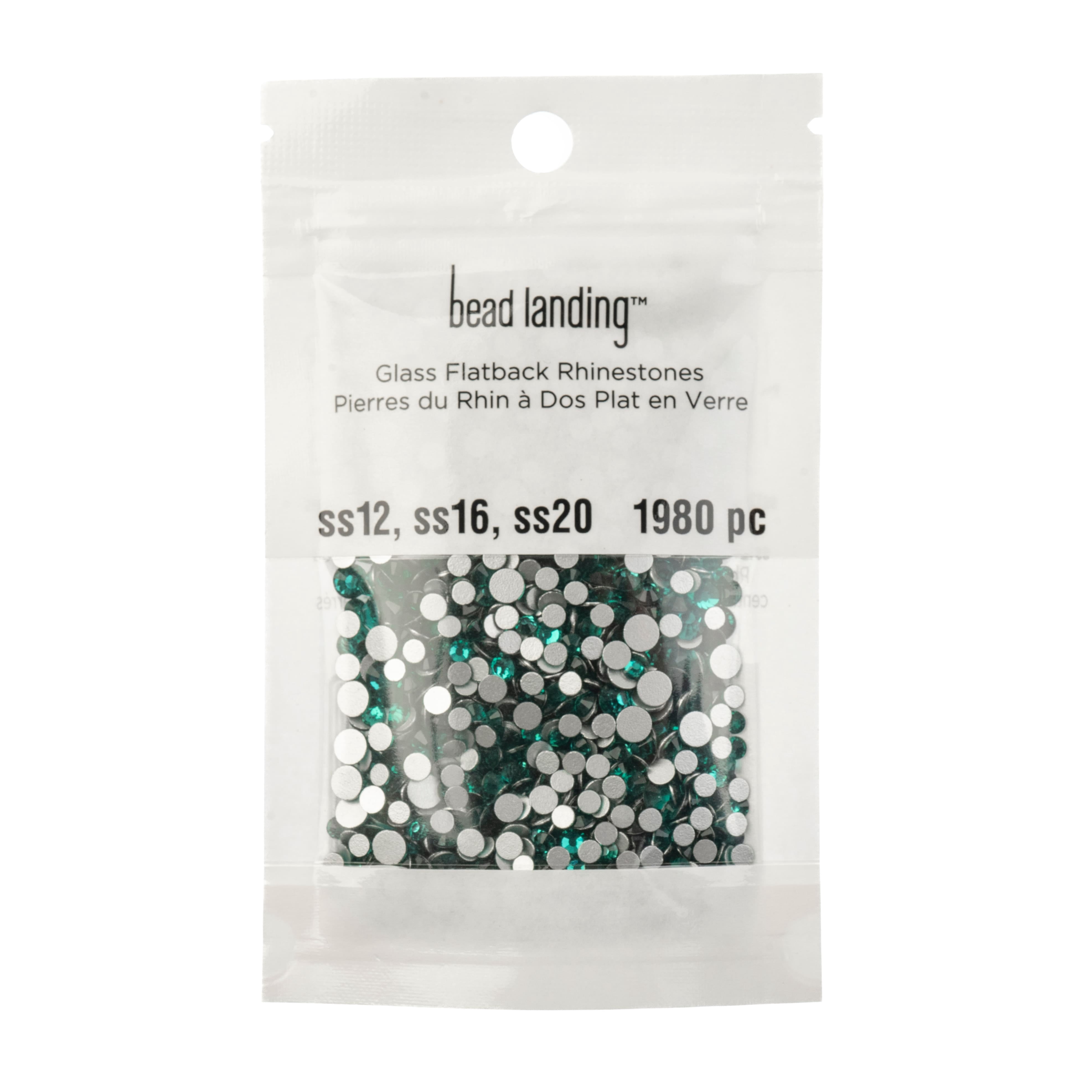 Bead Landing Combo Glass Flatback Rhinestones - SS12, SS16 & SS20 Multi-Size Faceted Gems for DIY Jewelry, Crafts & Nail Art, 12 Pack