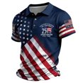 thumbnail image 2 of XinghaiYIDE Mens Polo Shirt Gradient US Star Stripe Flag Print Short Sleeve Patriotic Holiday Collared Top S-5XL, 2 of 5