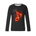 thumbnail image 5 of Penkiiy Men's Musical Note Flame Stylish 3D Printed Graphic Long Sleeve T-Shirts 3D Graphic Flame Print Shirts for Men 2XL Black, 5 of 5
