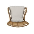 thumbnail image 4 of Noble House Crystal Modern Faux Rattan Cushions Marquwz Outdoor Wicker Club Chairs, Beige (Set of 2), 4 of 10