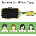 thumbnail image 3 of Watercolor Lemon Hair Brush Detangler Brush with Nylon Bristle for Thick Curly Thin Long Short Wet or Dry Hair Adds Shine and Makes Hair Health Paddle Hairbrush for Women Men, 3 of 6