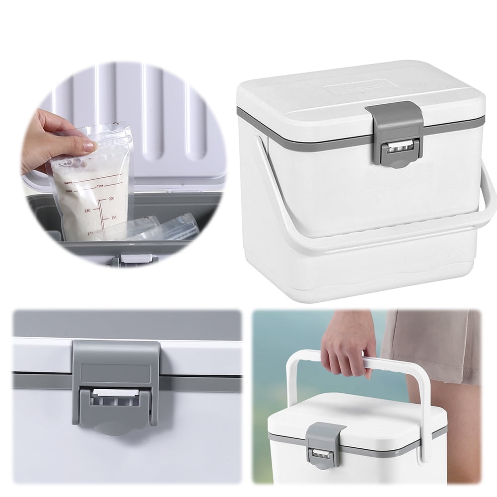 Yucurem 4.5L Insulated Portable Cooler with Handle Ice Bucket for Beach Picnic Camping Storage (White)