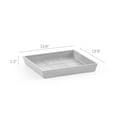 thumbnail image 3 of Ecopots Square Plastic Modern In/Outdoor Planter Flower Pot Saucer, White Grey, 14", 3 of 4