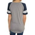 thumbnail image 4 of Women's Summer Long/Short Sleeve Shirts Crew Neck Tees Striped Color Block Blouse Tops, 4 of 6