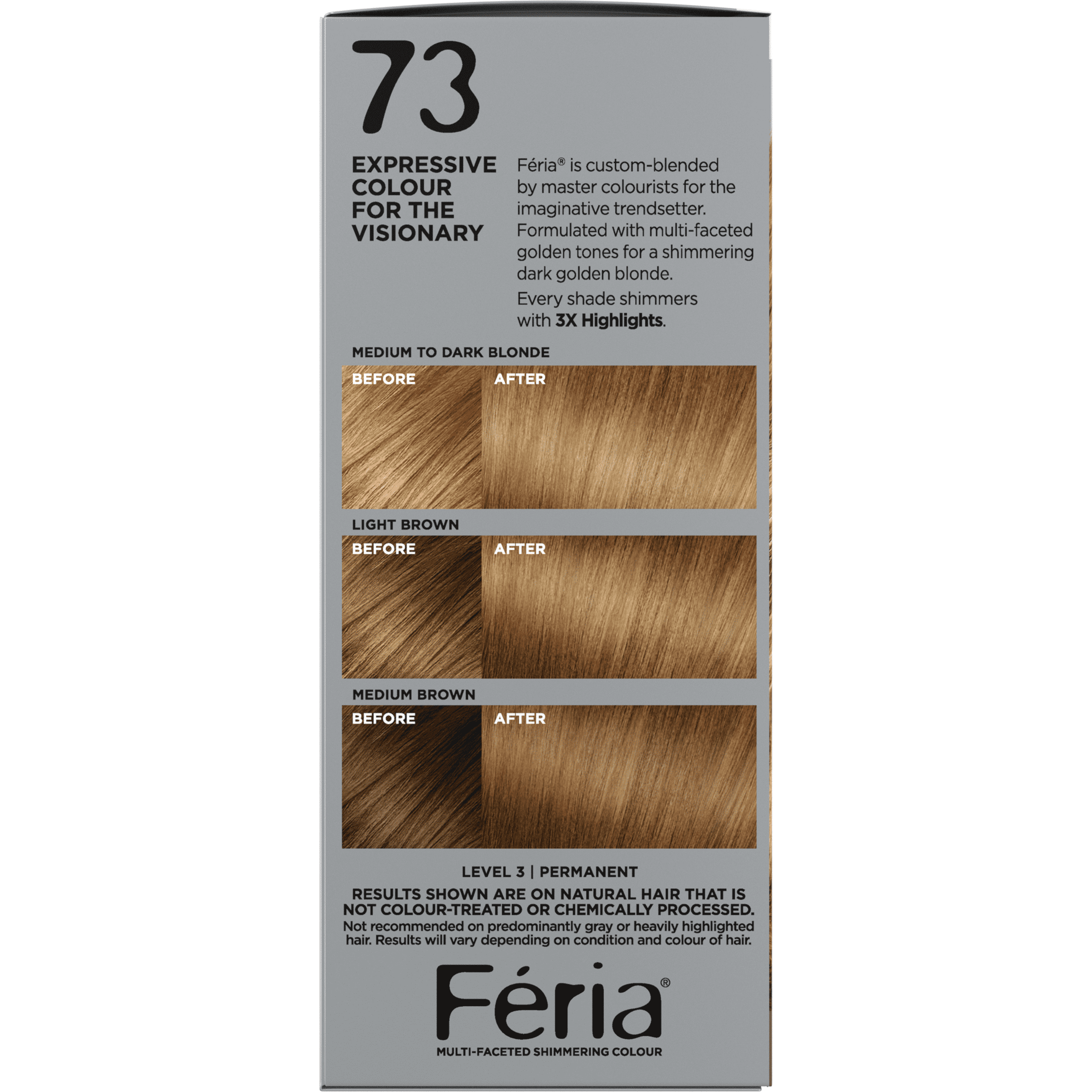 L'Oreal Paris Feria Permanent Hair Color, 73 Golden Sunset Dark Golden Blonde