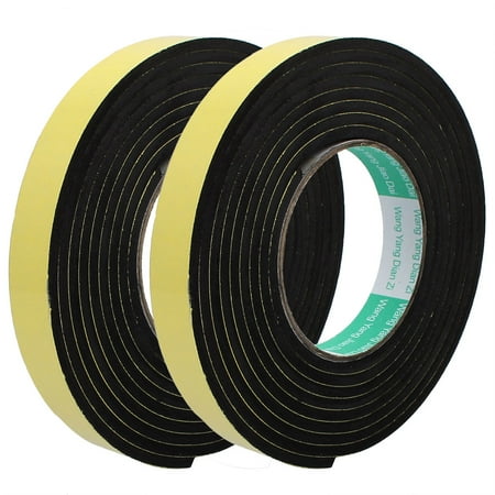 2pcs 3 Meter 20mm x 4mm Single-side Adhesive Shockproof Sponge Tape Yellow Black