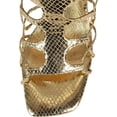 thumbnail image 4 of Jeffrey Campbell Le-Freak Gold Metallic Snake Tie Up Circular Heeled Sandals (Gold Metallic Snake, 8), 4 of 4