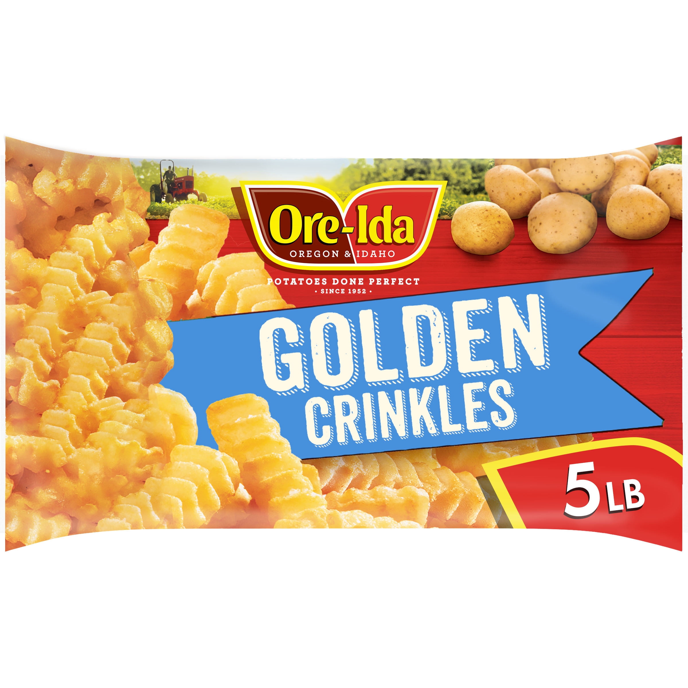 Ore-Ida Golden Crinkles French Fries Fried Frozen Potatoes Value Size, 5 lb Bag