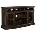 thumbnail image 2 of Ashley Roddinton 74" TV Stand with Marble Inset Base in Dark Brown, 2 of 2