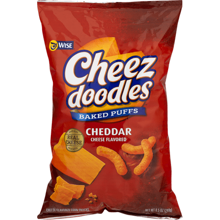 Wise Foods Cheddar Cheese Doodles Baked Puffs 8.5 oz. Bag (4 Bags