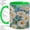 Green, variant on Daisy Ladybug Accent Mug, 11oz Ceramic Coffee Cup for Garden Lovers