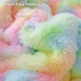 thumbnail image 7 of LIFEREVO Fluffy Faux Rabbit Fur Bubble Throw, Rainbow Plush Shaggy Blanket for Couch Sofa Chair, Soft Tie Dye Furry Blanket Adults Kids Girls, Fuzzy Throw for Bedroom Living Room, 50x60, Rainbow, 7 of 7