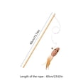 thumbnail image 3 of CuiLiyq 1 Pack Cat Toys Wand, Interactive Cat Fishing Pole Toys with Wood Rod and Cotton Rope, Exercise Entertainment for Indoor Cats (Red), 3 of 6