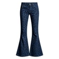 thumbnail image 5 of BOOMNY Girls Leopard Flared Pants Slim Fit Bell Bottom Pants for Kids Trendy High Waist Graphic Y2K Flared Leggings With Pockets, 5 of 5