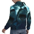 thumbnail image 6 of Fotbe Men's Hoodie with Undersea Shark Pattern - Kangaroo Pocket Pullover Hooded Sweatshirt, Perfect for Daily Wear, Travel, and Home-X-Large, 6 of 7