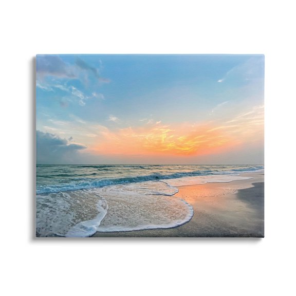 Stupell Industries Layered Beach Foam Sunrise Photograph Gallery Wrapped Canvas Print Wall Art, Design by Mary Lou Photography