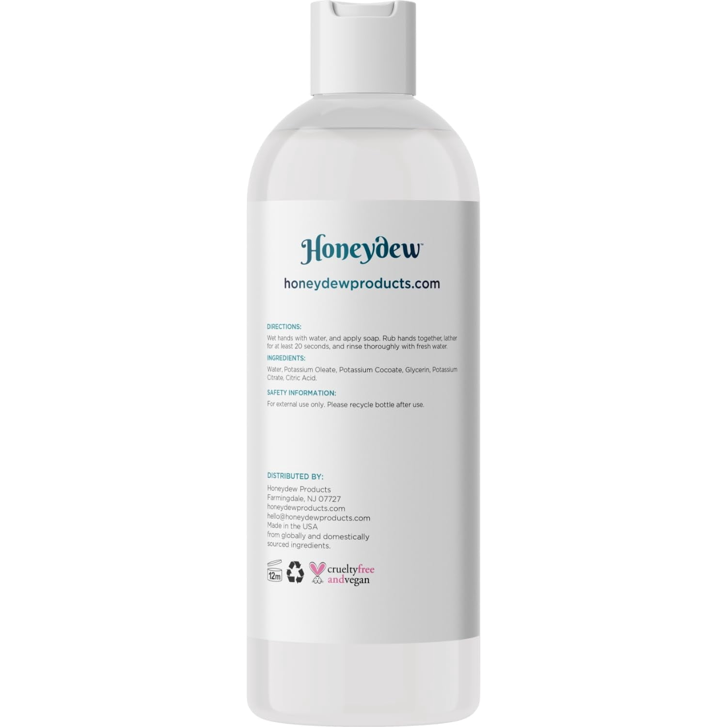 Pure Castile Soap for Sensitive Dry Skin Care - All Purpose Unscented Castile Soap and Bath Liquid Soap with Hydrating Glycerin for Skin and Hair Care 8 fl oz