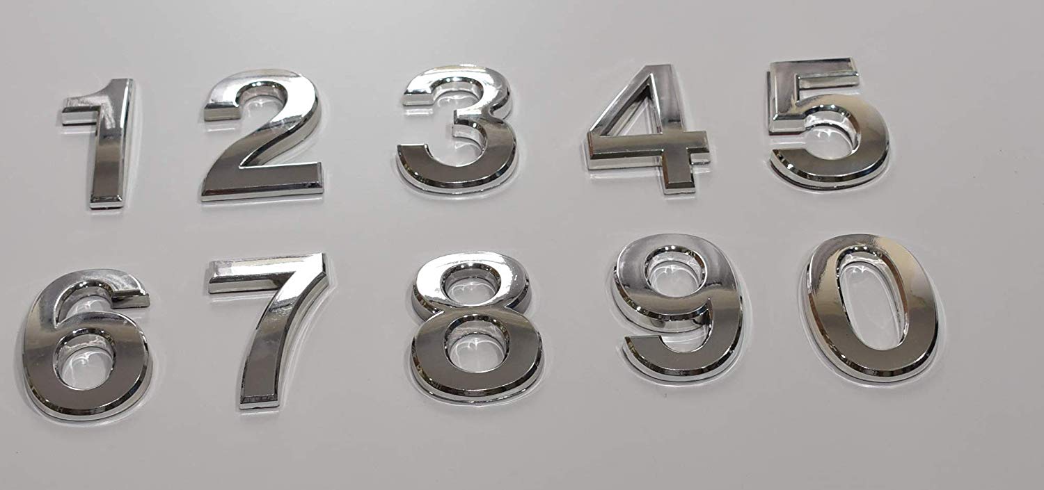 2 PCS - Apartment Number Sign/Mailbox Number Sign, Door Number Sign. Number 5 (Silver,3D, Size 2.75 x 1.75, Comes with Double Sided Tape)- The Maple line. - image 3 of 3