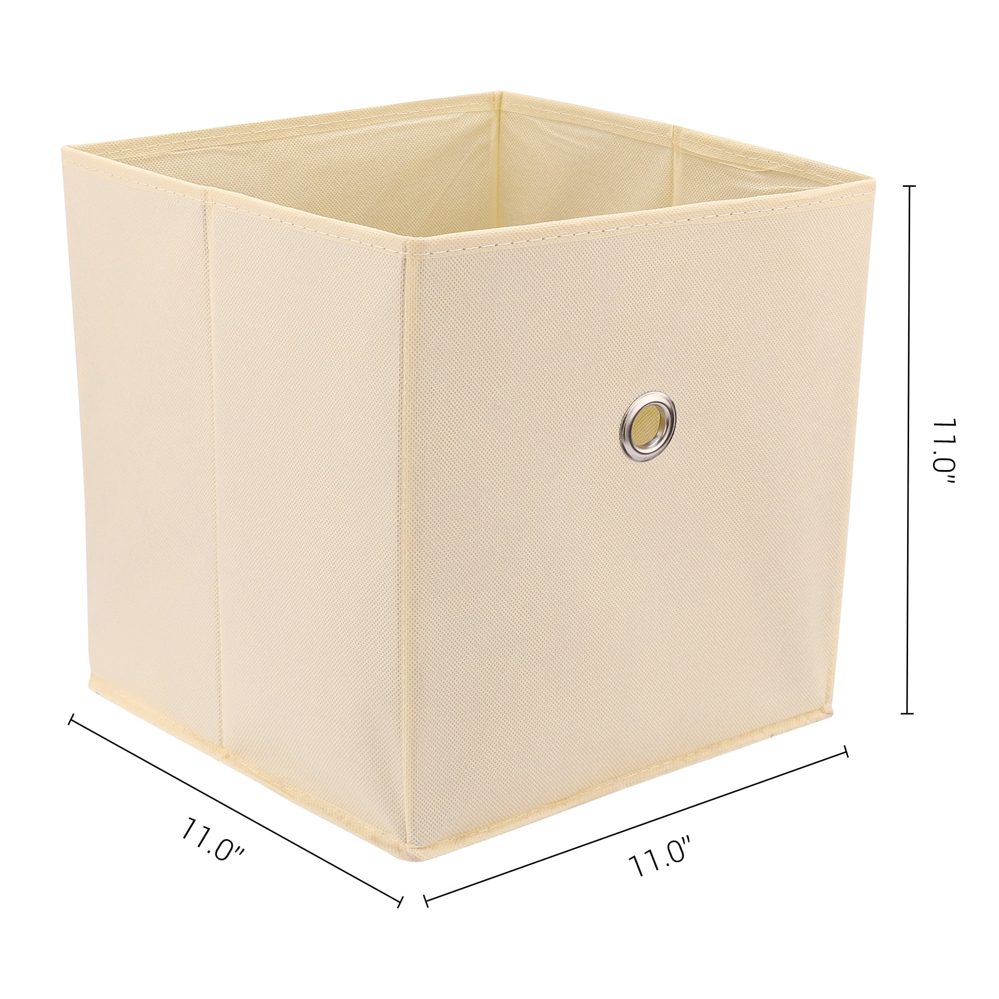 Unique Bargains Fabric Storage Bin for Shelves Closet Beige 11*11*11in