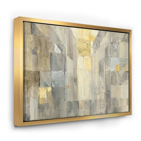 Designart ' Gold Square Watercolor ' Glam Framed Canvas