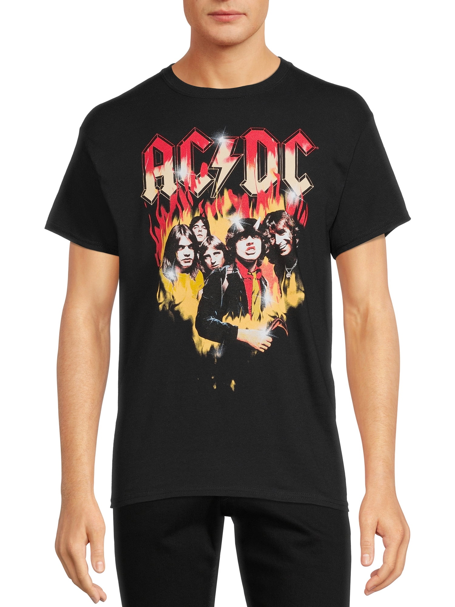 ACDC in Womans T Shirts Short Sleeves Crew Neck Tees Summer Casual Cotton Tops