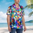 thumbnail image 5 of Haiem Colorful Tie Dye Stained Glass 2 Printed Hawaiian Shirt for Men - Men’s Casual Beach Summer Shirts - Stretch Fabric with Modern Fit-Small, 5 of 9