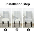 thumbnail image 2 of Plaid Slip Covers for Dining Chairs Set of 6 Seamless Plaid Check Pattern in Blue Grey Pale Beige and White Stretch Dining Chair Cover Washable Spandex Kitchen Parsons Chair Slipcovers, 2 of 5