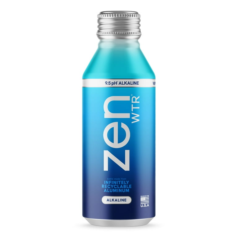 ZenWTR Ultra-Pure Vapor Distilled Water 16 oz Pack of 12 with 9 pH