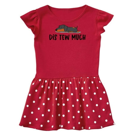 

Inktastic Napping Dis Tew Much Daschund Weiner Dog Black and Tan Gift Baby Girl Dress