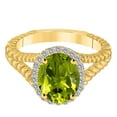 thumbnail image 2 of Mauli Jewels Rings for Women 1.45 Carat Diamond And Oval Shape Peridot Ring 4 Prong 10KYG, 2 of 6