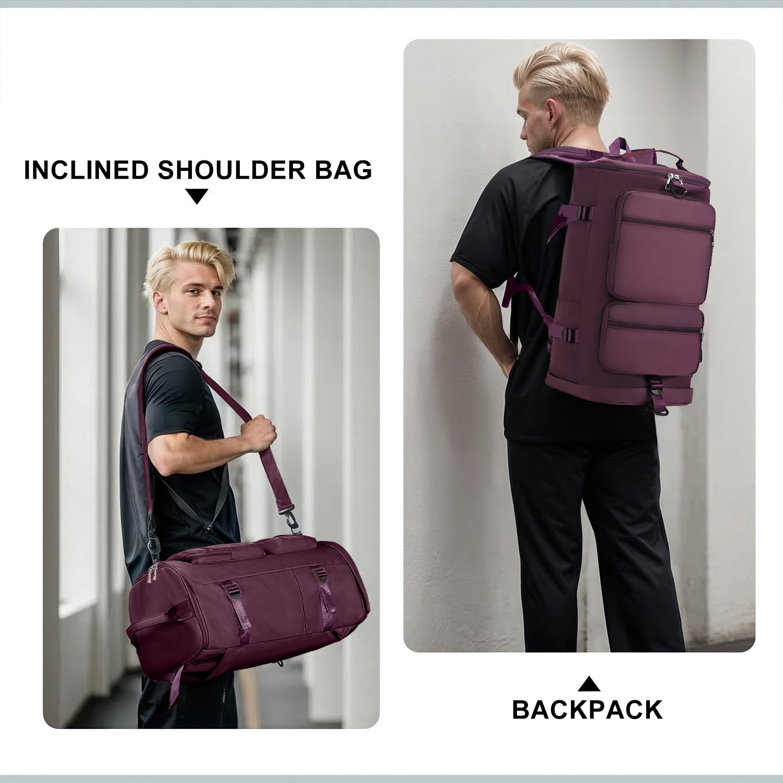 Gynky Duffle Bag Gym Bags Waterproof Sports Duffel Bags Travel Weekender Bag for Men Women Overnight Bag with Shoes Compartment